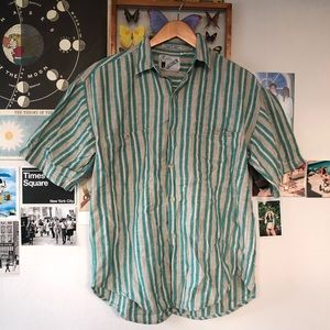 Stripes buttoned linen shirt
